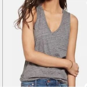 Madewell Whisper Cotton V-Neck Tank in gray size small